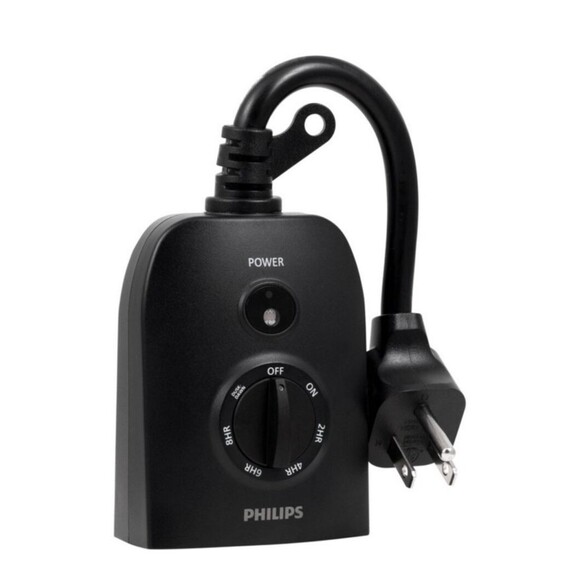 New Philips Dusk to Dawn Sensing 8/6/4/2hr Countdown Timer Outdoor 2 Outlet - Picture 2 of 11